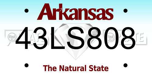 43LS808 Arkansas License Plate