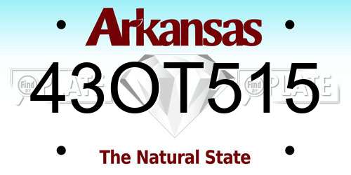 43OT515 Arkansas License Plate