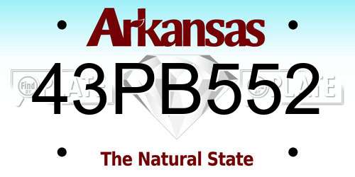 43PB552 Arkansas License Plate