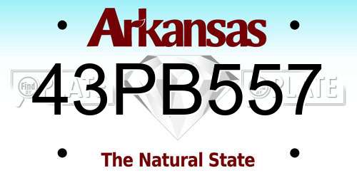43PB557 Arkansas License Plate