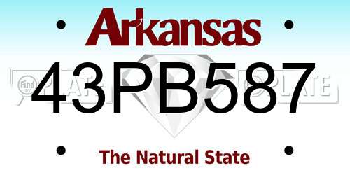 43PB587 Arkansas License Plate