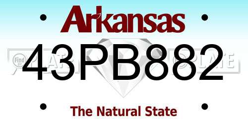43PB882 Arkansas License Plate