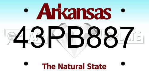 43PB887 Arkansas License Plate