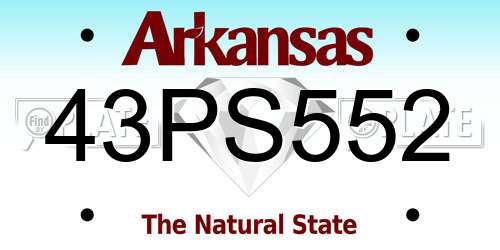 43PS552 Arkansas License Plate
