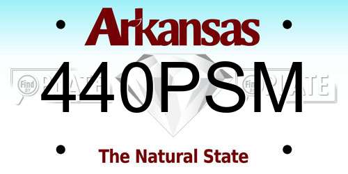 440PSM Arkansas License Plate