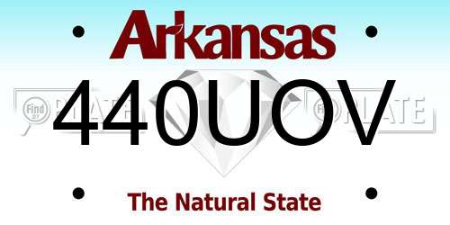 440UOV Arkansas License Plate