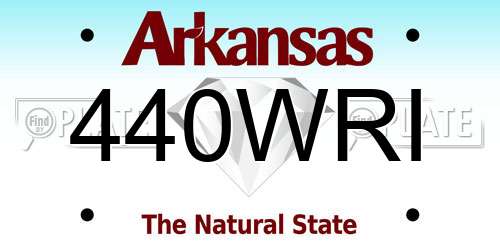 440WRI Arkansas License Plate