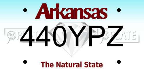 440YPZ Arkansas License Plate