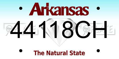 44118CH Arkansas License Plate