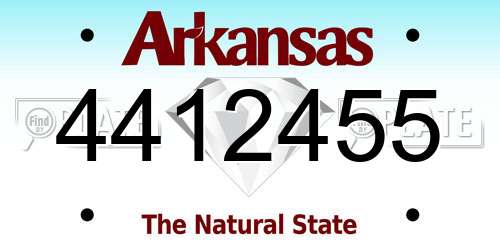 4412455 Arkansas License Plate