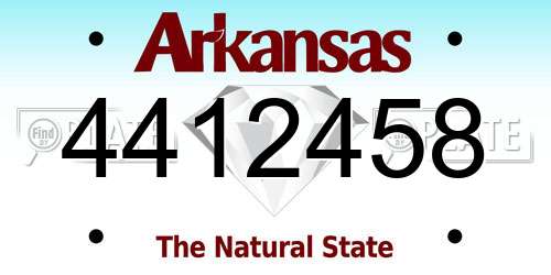 4412458 Arkansas License Plate