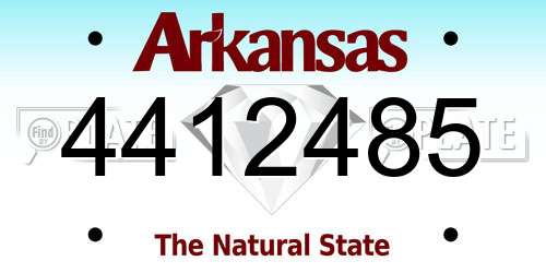 4412485 Arkansas License Plate