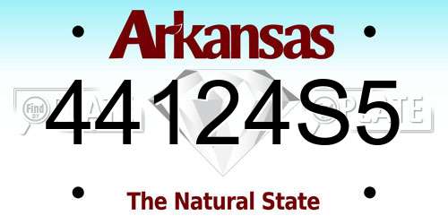 44124S5 Arkansas License Plate