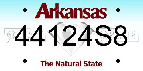 44124S8 Arkansas License Plate