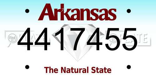 4417455 Arkansas License Plate