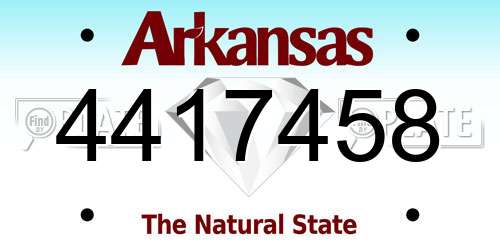 4417458 Arkansas License Plate