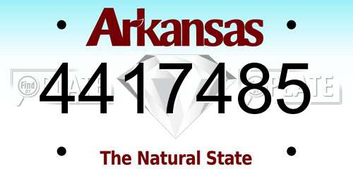 4417485 Arkansas License Plate