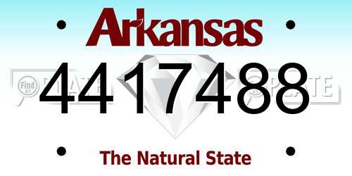 4417488 Arkansas License Plate
