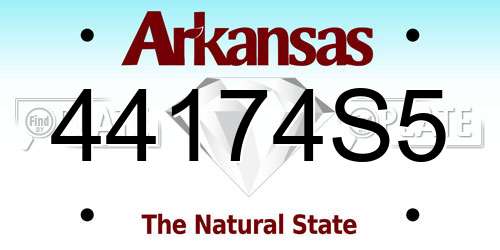 44174S5 Arkansas License Plate