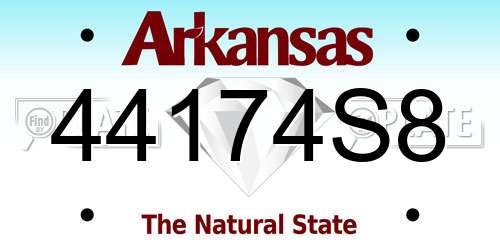 44174S8 Arkansas License Plate