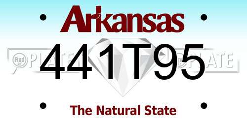 441T95 Arkansas License Plate
