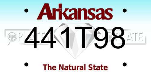 441T98 Arkansas License Plate