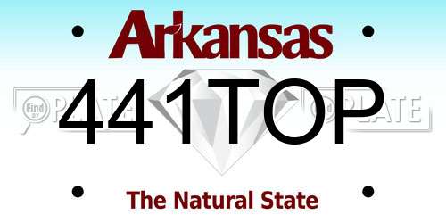 441TOP Arkansas License Plate