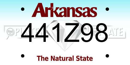 441Z98 Arkansas License Plate