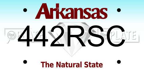 442RSC Arkansas License Plate