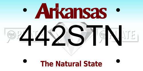 442STN Arkansas License Plate