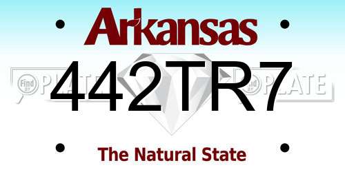 442TR7 Arkansas License Plate