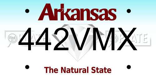 442VMX Arkansas License Plate