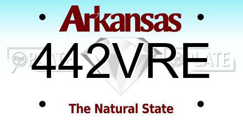 442VRE Arkansas License Plate