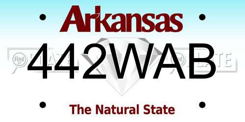 442WAB Arkansas License Plate