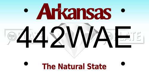 442WAE Arkansas License Plate