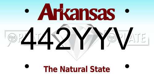 442YYV Arkansas License Plate