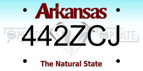 442ZCJ Arkansas License Plate