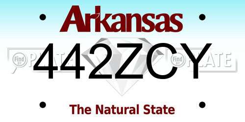 442ZCY Arkansas License Plate