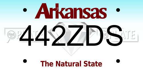 442ZDS Arkansas License Plate