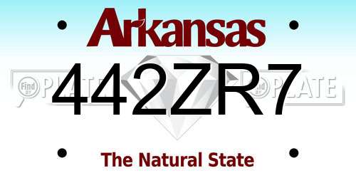 442ZR7 Arkansas License Plate