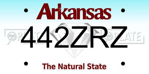 442ZRZ Arkansas License Plate