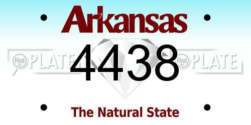 4438 Arkansas License Plate