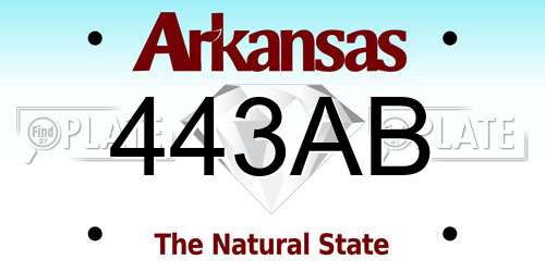 443AB Arkansas License Plate