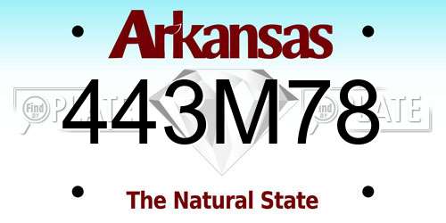 443M78 Arkansas License Plate