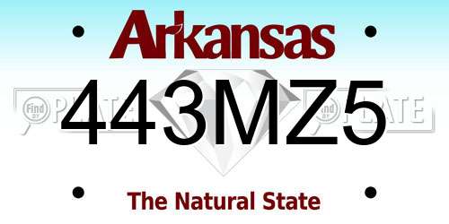 443MZ5 Arkansas License Plate