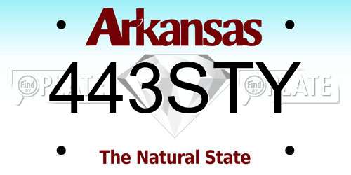 443STY Arkansas License Plate