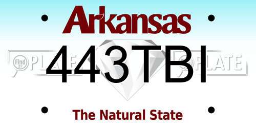 443TBI Arkansas License Plate
