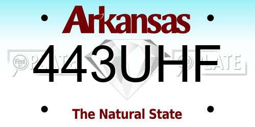 443UHF Arkansas License Plate
