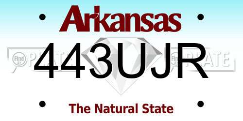 443UJR Arkansas License Plate