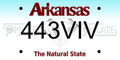 443VIV Arkansas License Plate